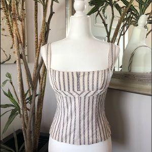 BCBGMaxAzria Corset Bustier Top Smocked Back
